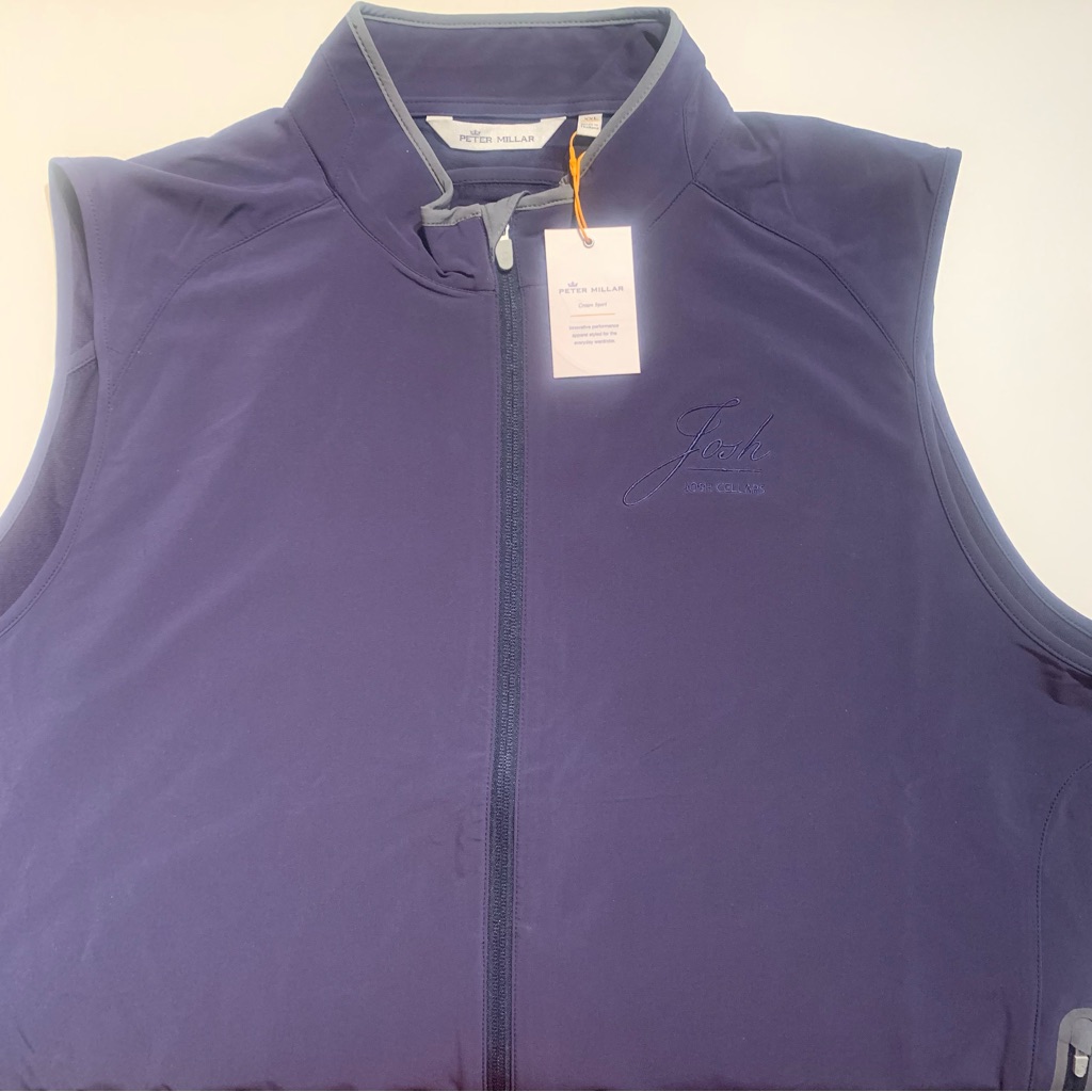 Peter Millar Mens Navy Blue Zip Up Vest Crown Sport Xxl Josh Cellars Wine Nwt